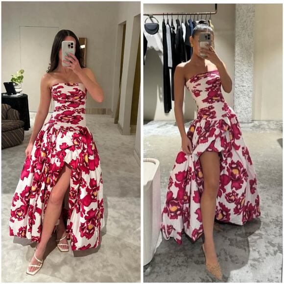 Aje Behold Floral Bubble Hem Maxi Gown US 2 - Picture 2 of 13